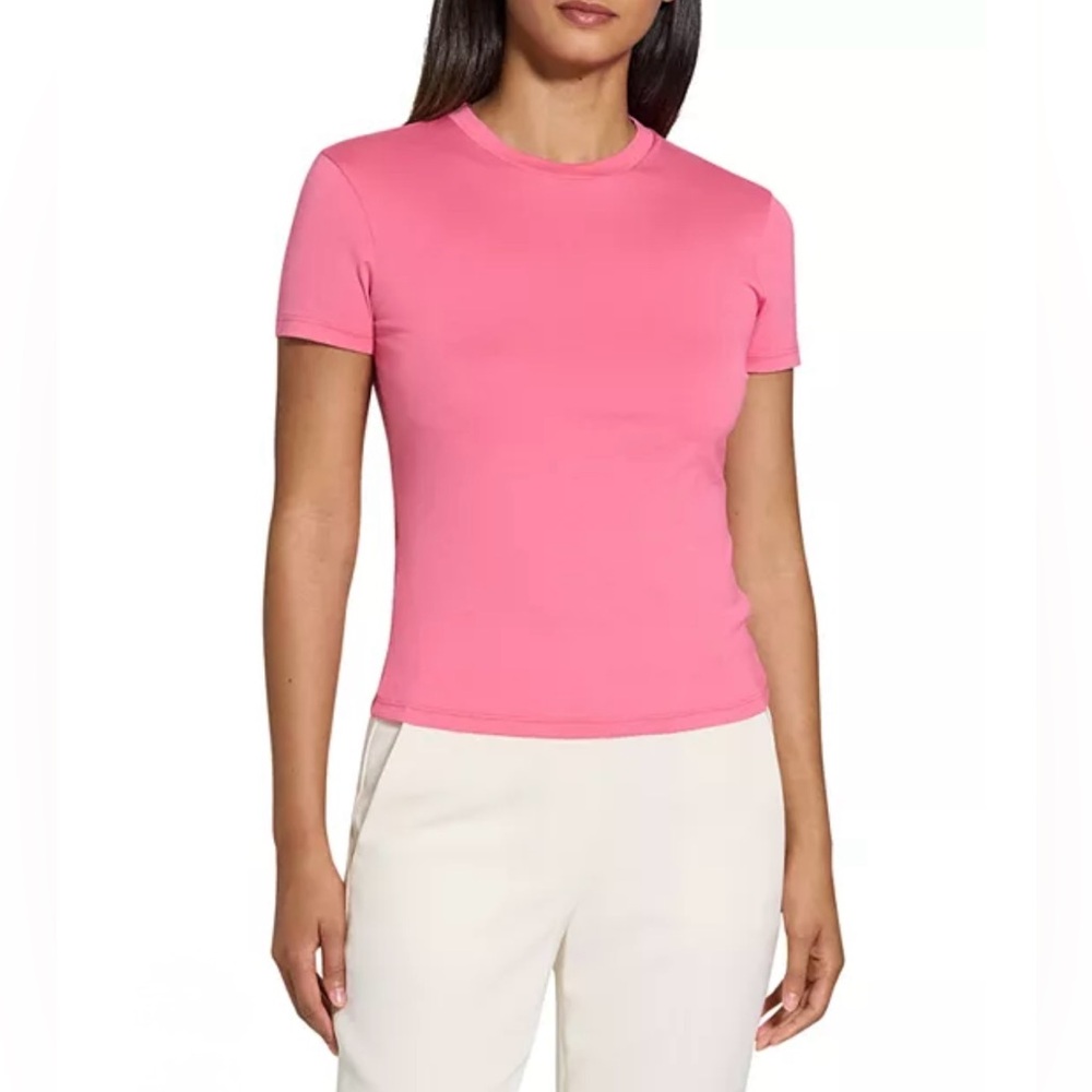 Theory Apex Tiny Tee Women’s Bright Pink Short Sleeve Size Small